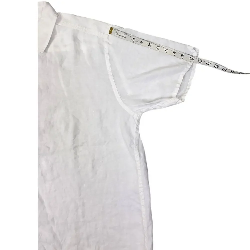 Tommy Bahama Relax Men's XL White Linen Blend Short Sleeve Button Up Shirt